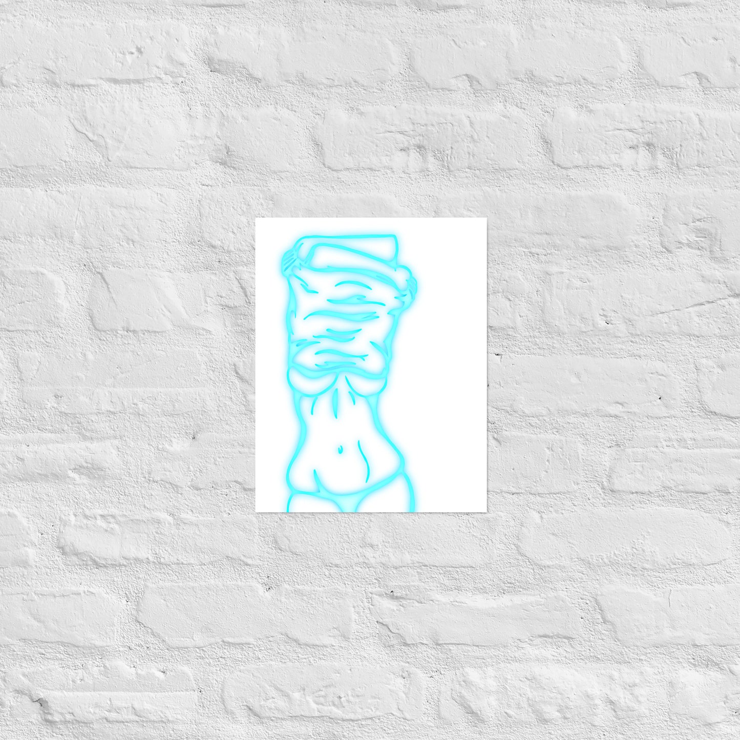Lifting Shirt Neon Poster