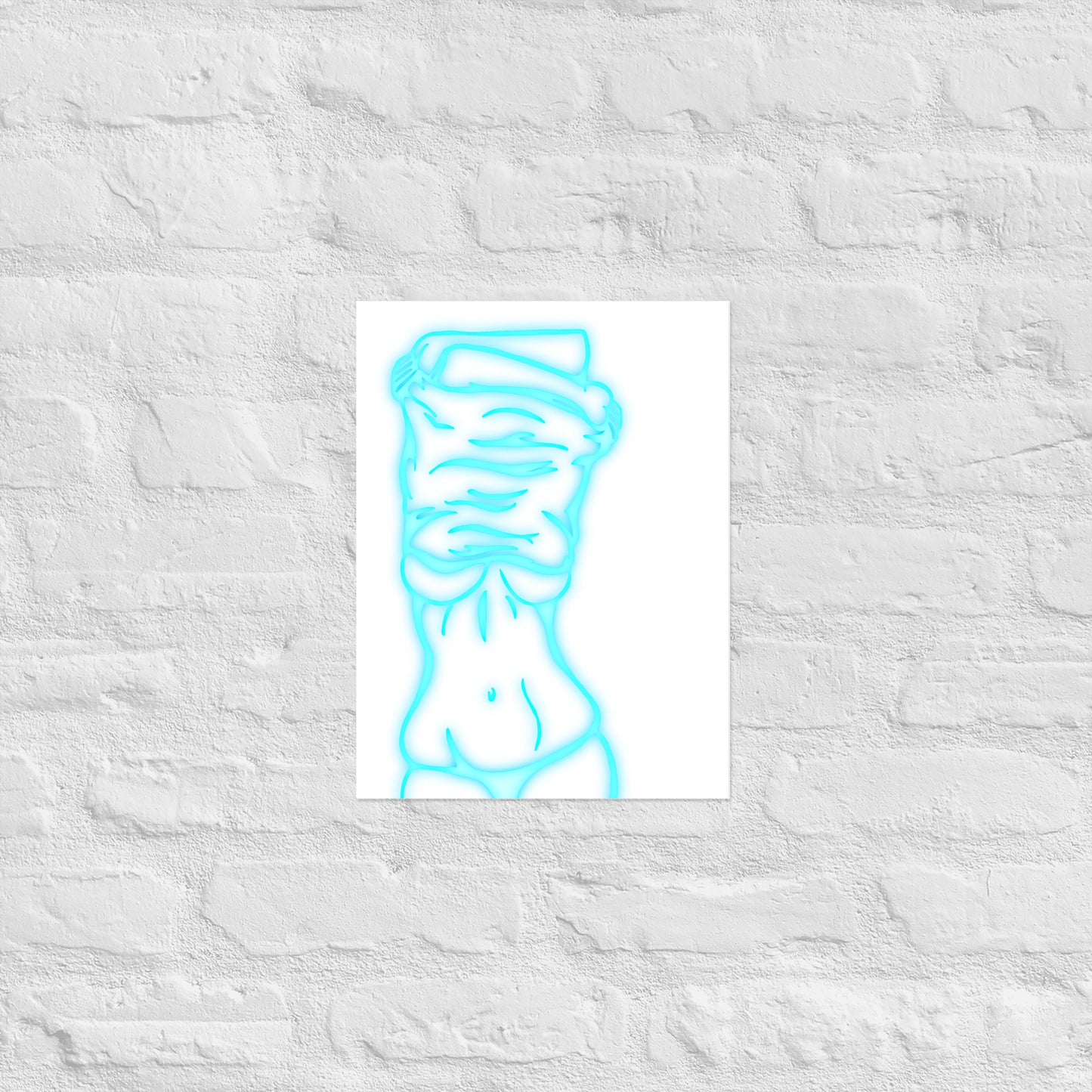 Lifting Shirt Neon Poster