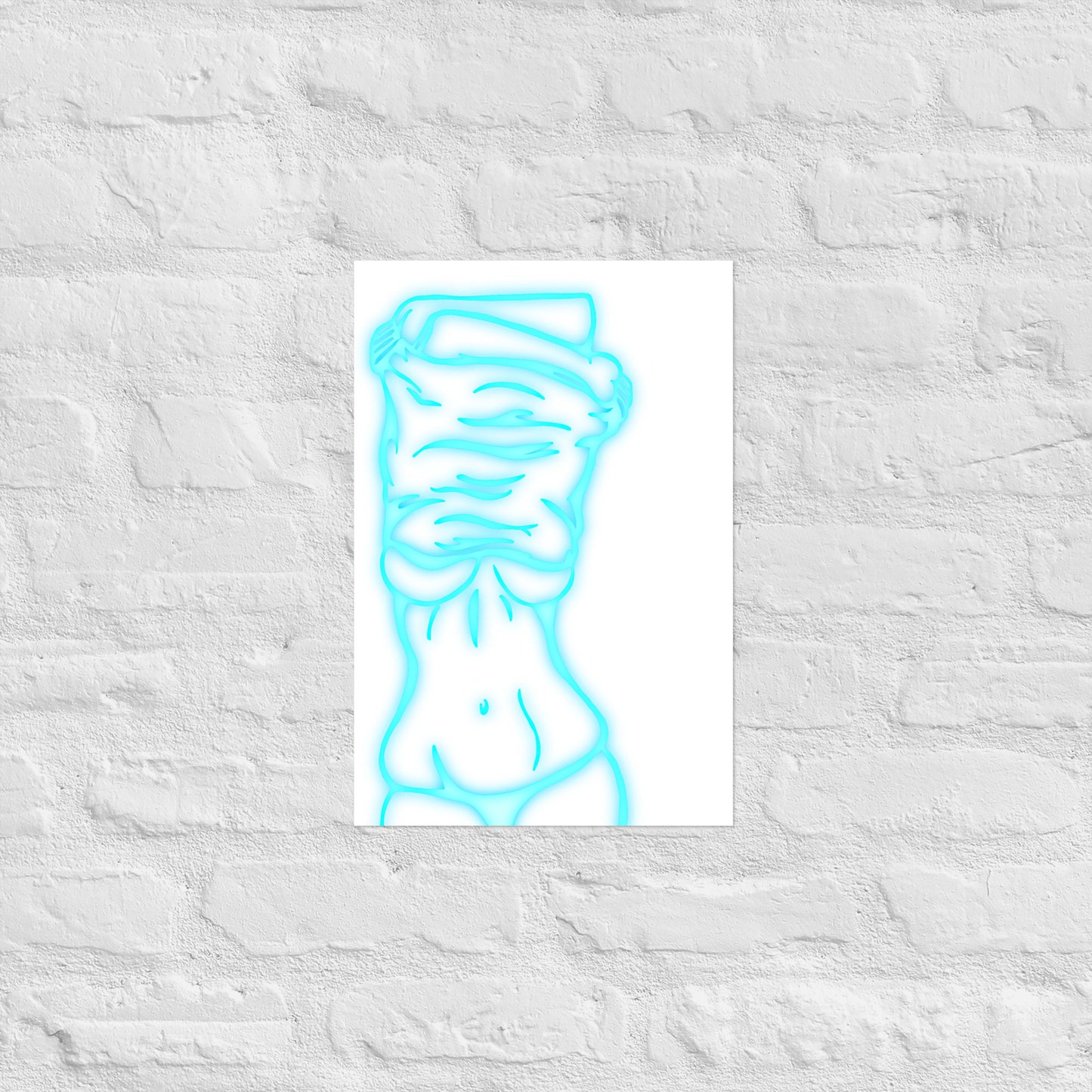 Lifting Shirt Neon Poster