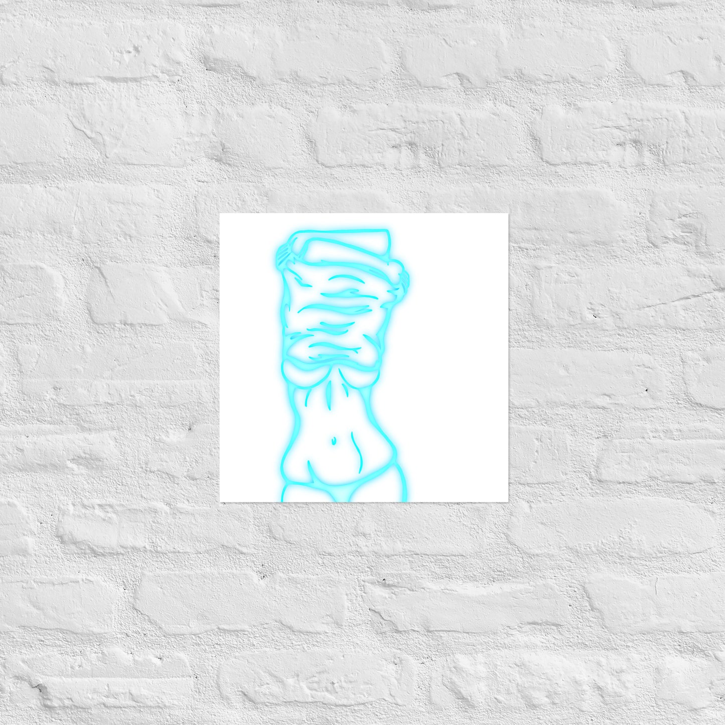 Lifting Shirt Neon Poster