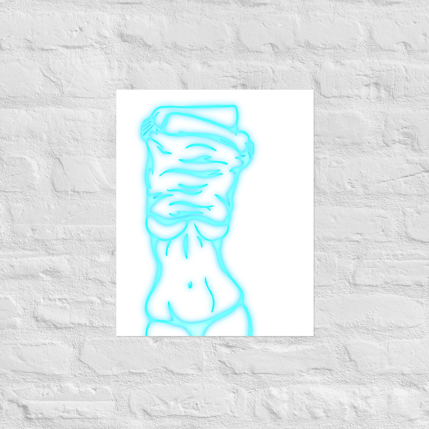 Lifting Shirt Neon Poster