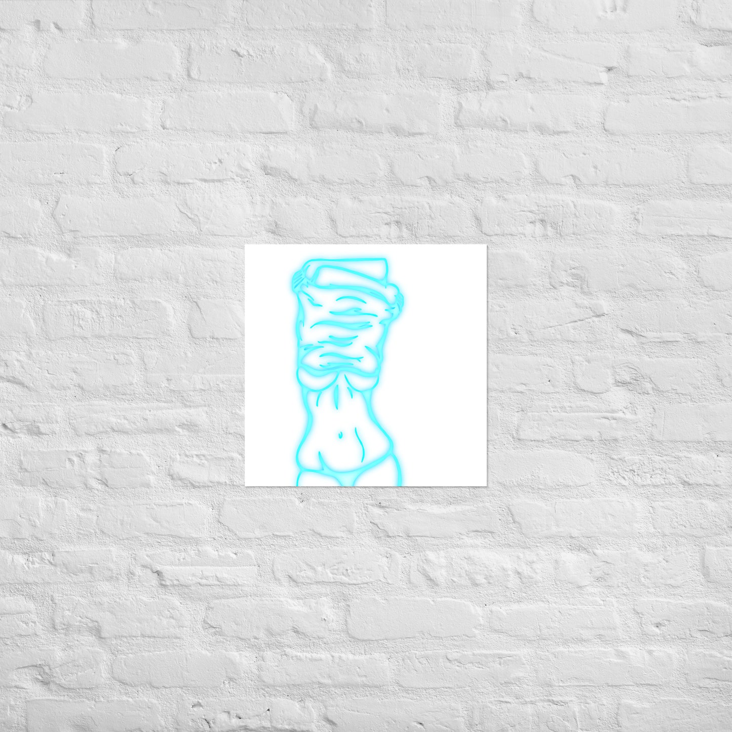 Lifting Shirt Neon Poster