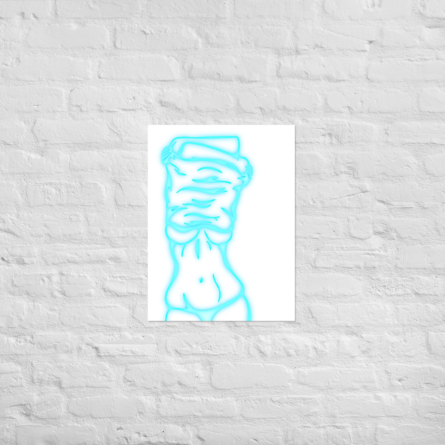 Lifting Shirt Neon Poster