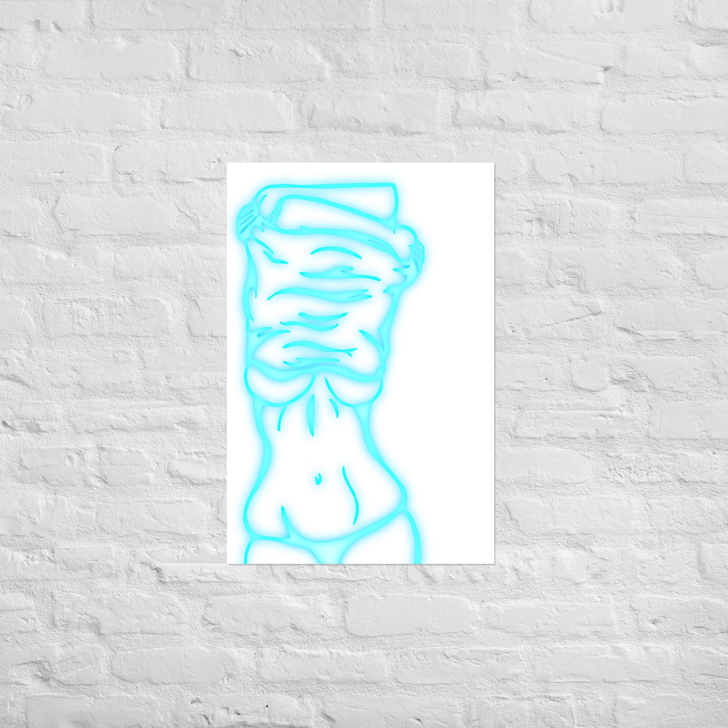 Lifting Shirt Neon Poster