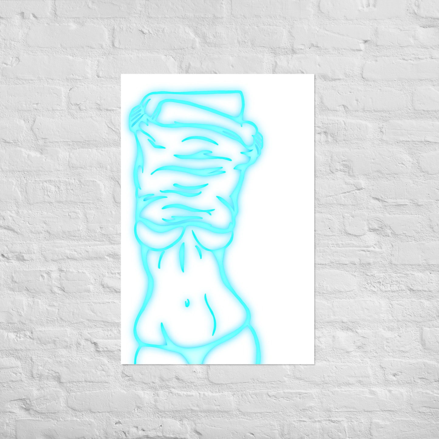 Lifting Shirt Neon Poster