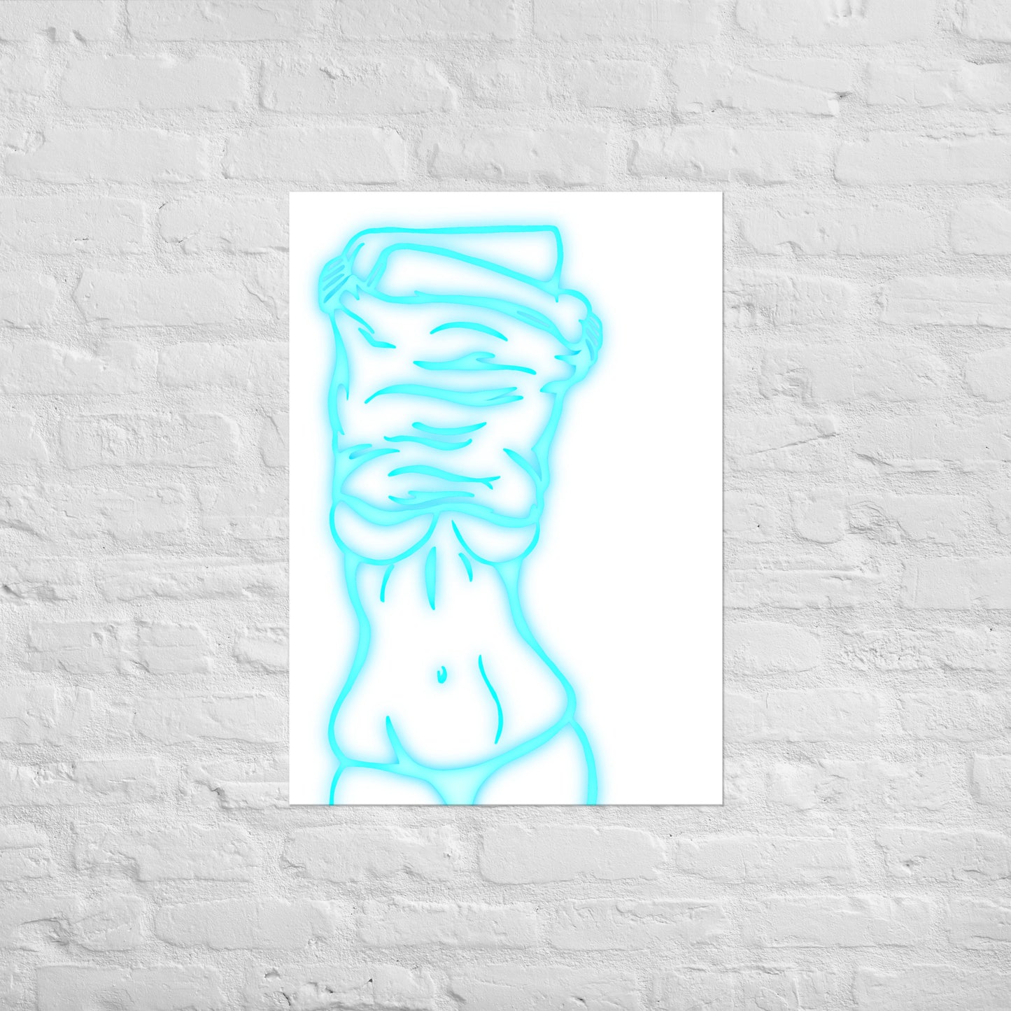 Lifting Shirt Neon Poster