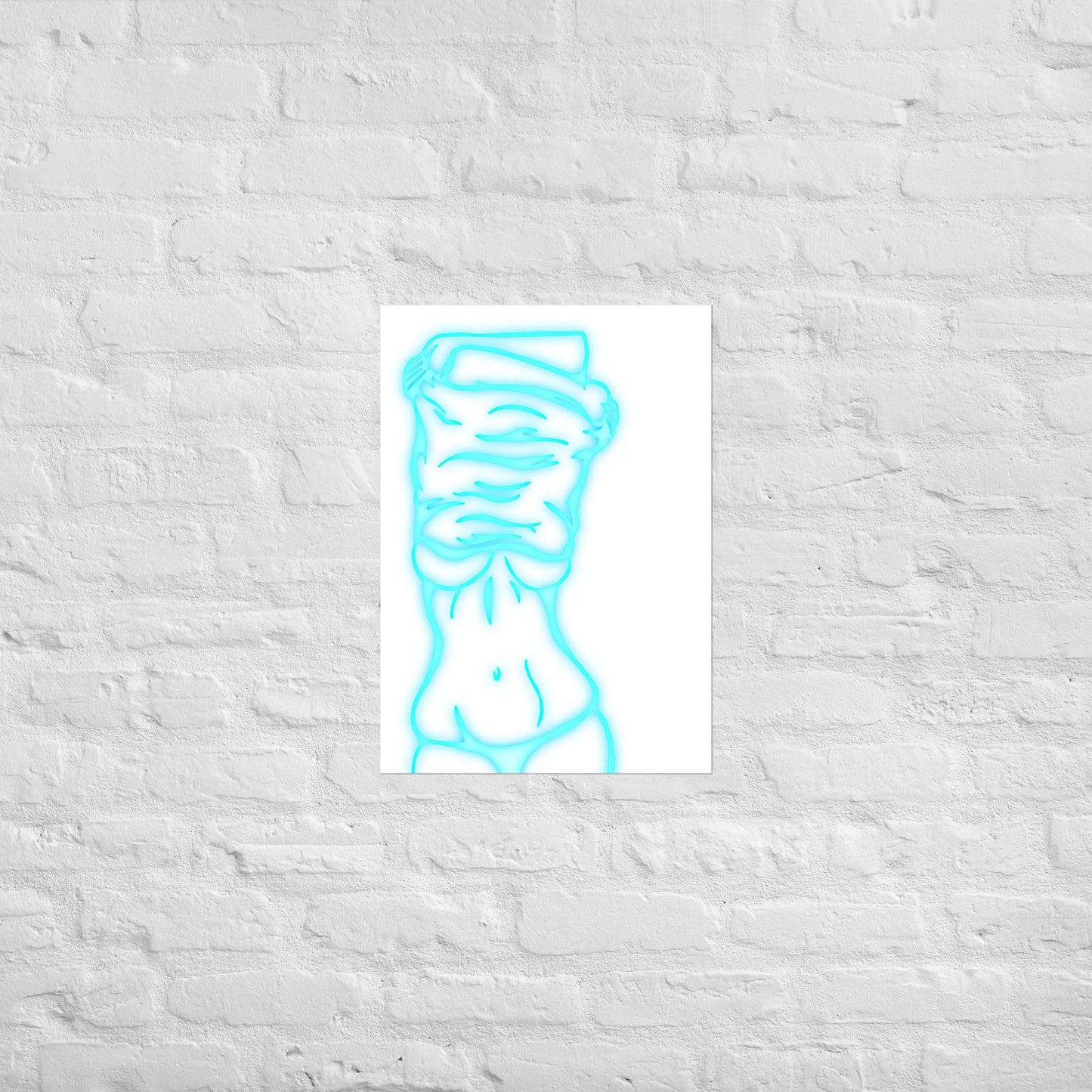 Lifting Shirt Neon Poster