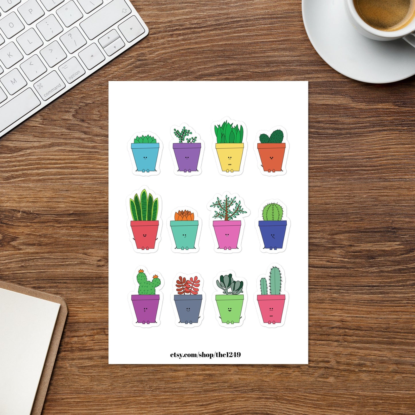 Funny Succulent Pots Sticker sheet