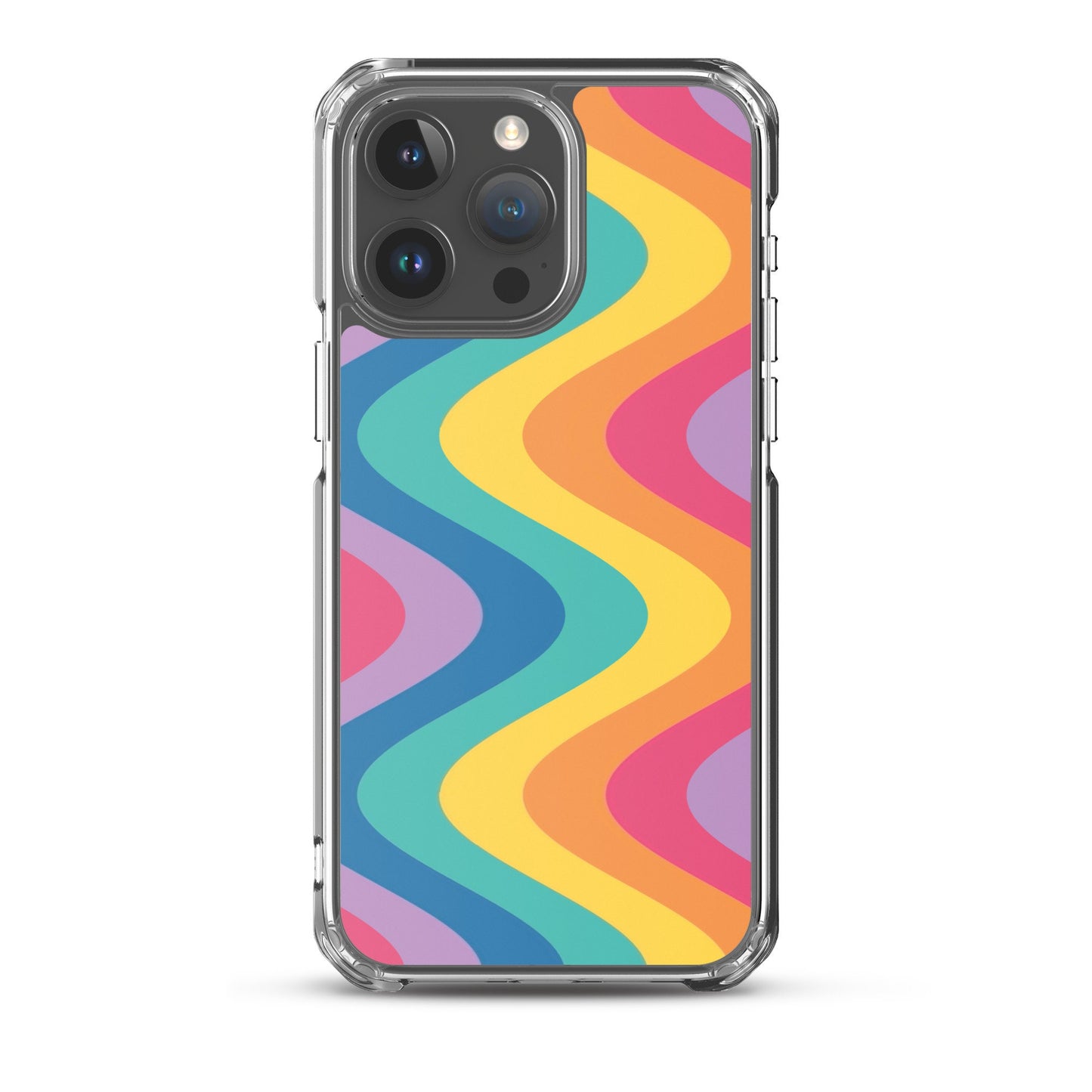 Reverse Rainbow Waves Clear Phone Case for iPhone®