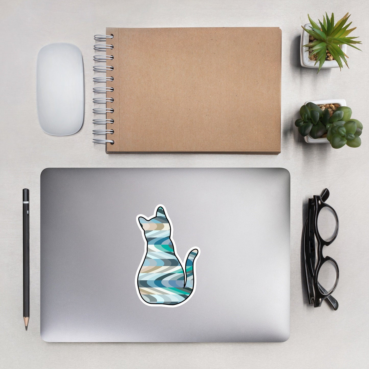 Tiffany Waves in Cat Bubble-free stickers