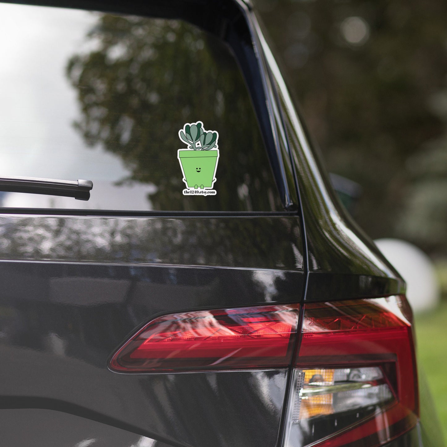 Happy Green Succulent Bubble-free sticker