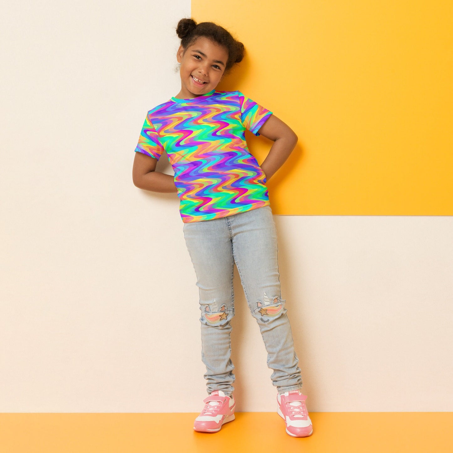 Prismatic Flow Kids crew neck t-shirt