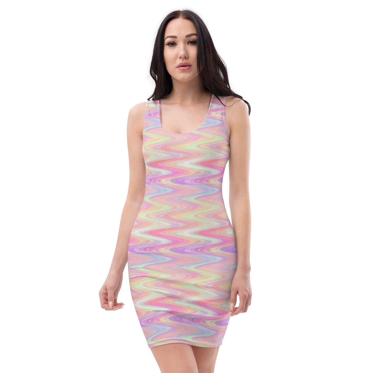 Pastel Star Burst Waves Bodycon dress