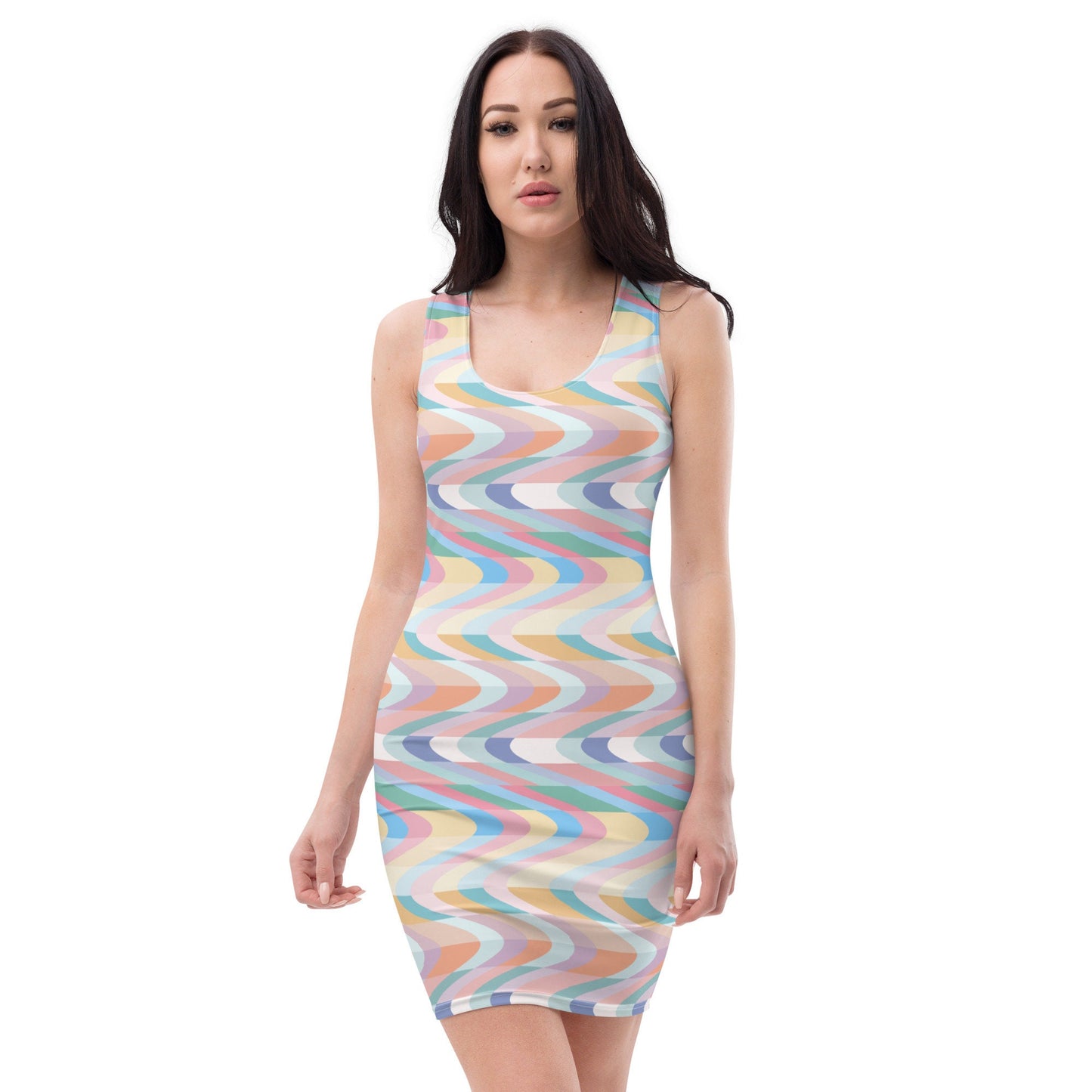 Pastel Rain Waves Bodycon dress