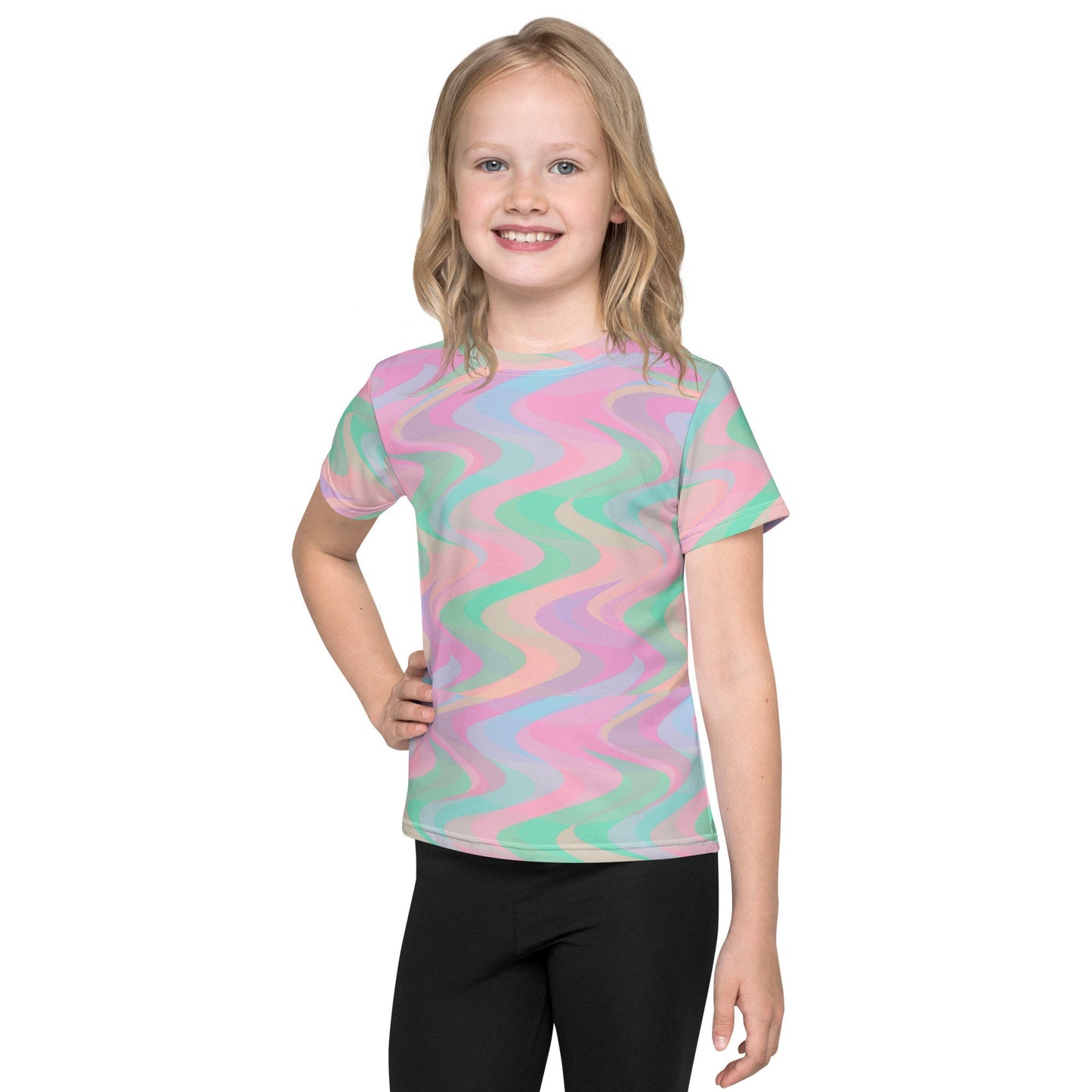 Pastel Tissue Paper Waves Kids crew neck t-shirt