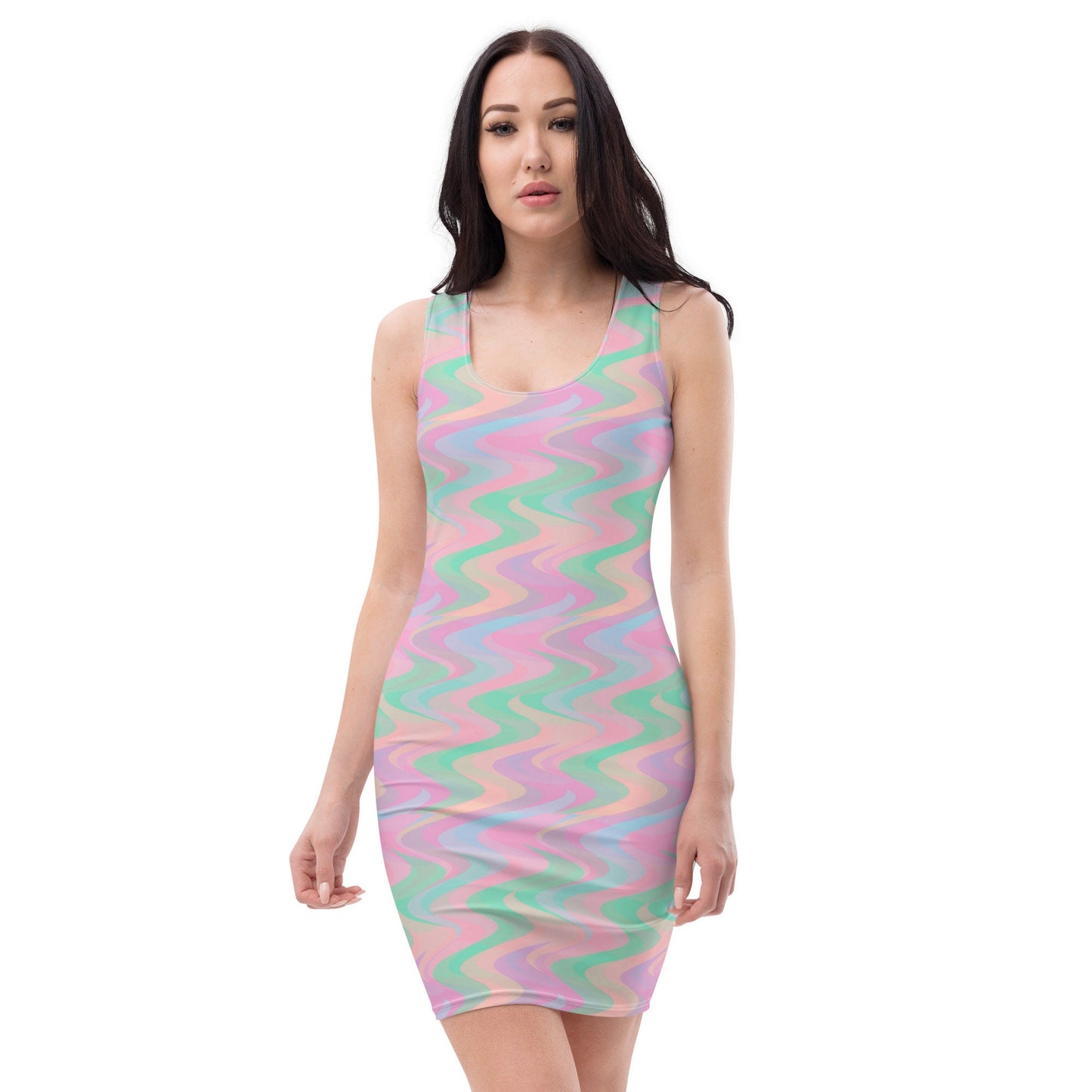 Pastel Tissue Paper Waves Bodycon dress