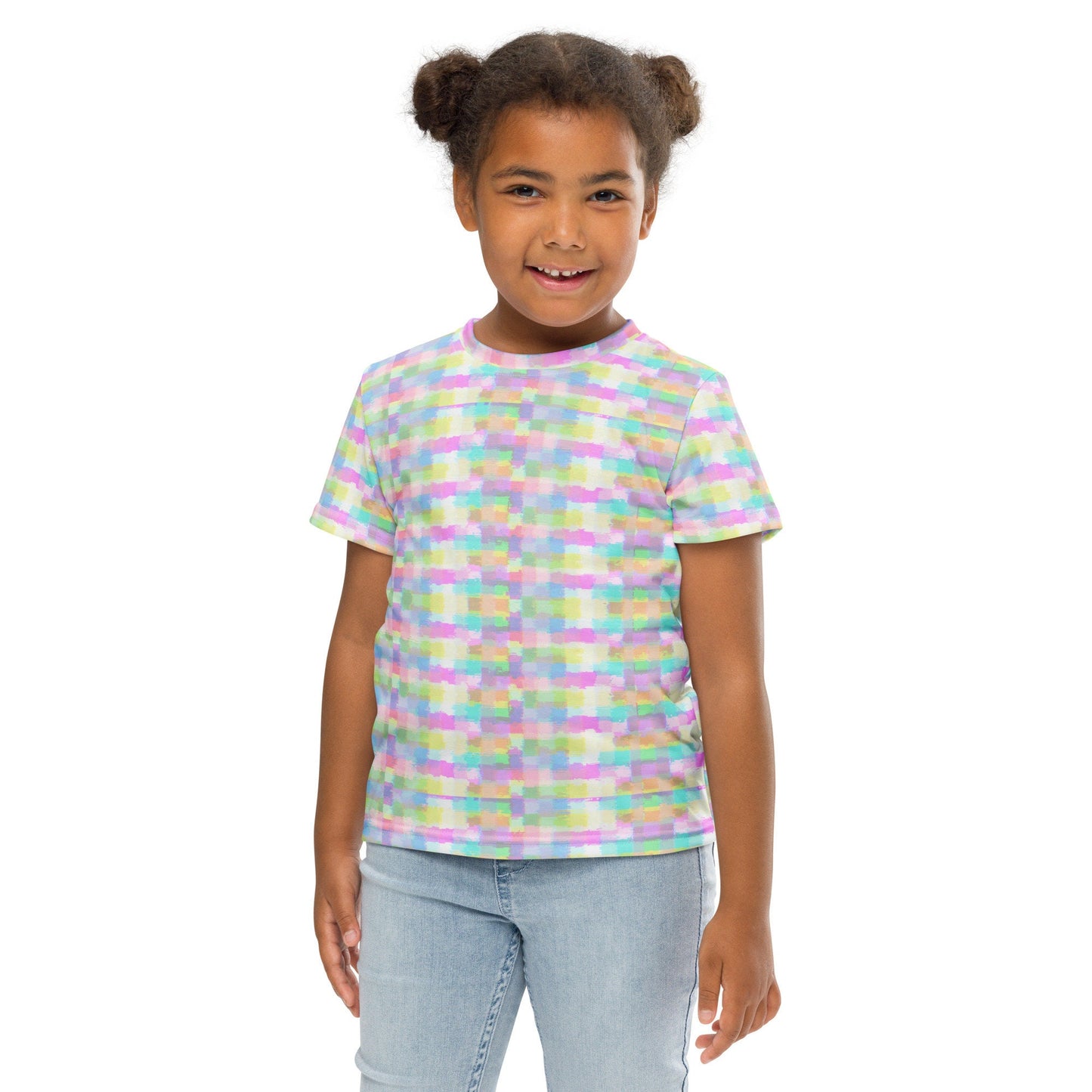 Easter Picnic Squares Kids crew neck t-shirt