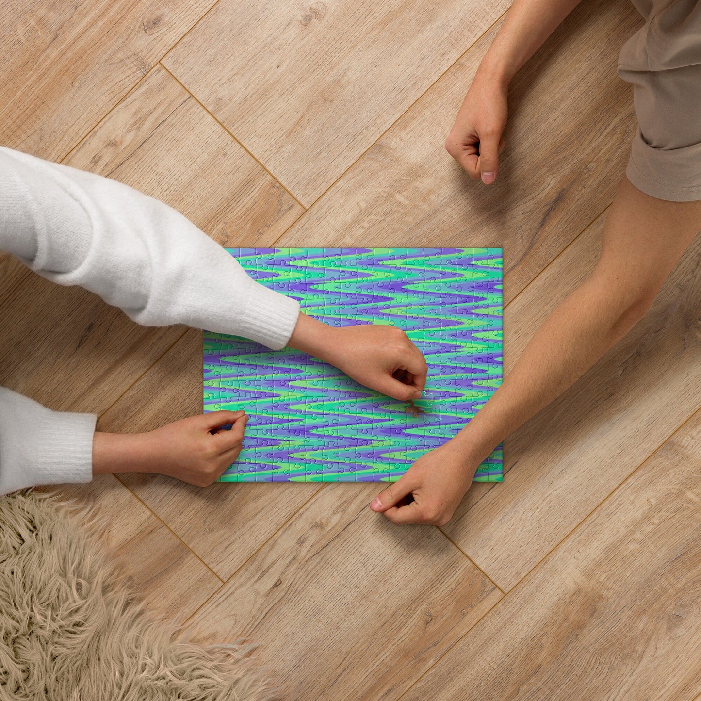 Purple and Green Waves Jigsaw puzzle