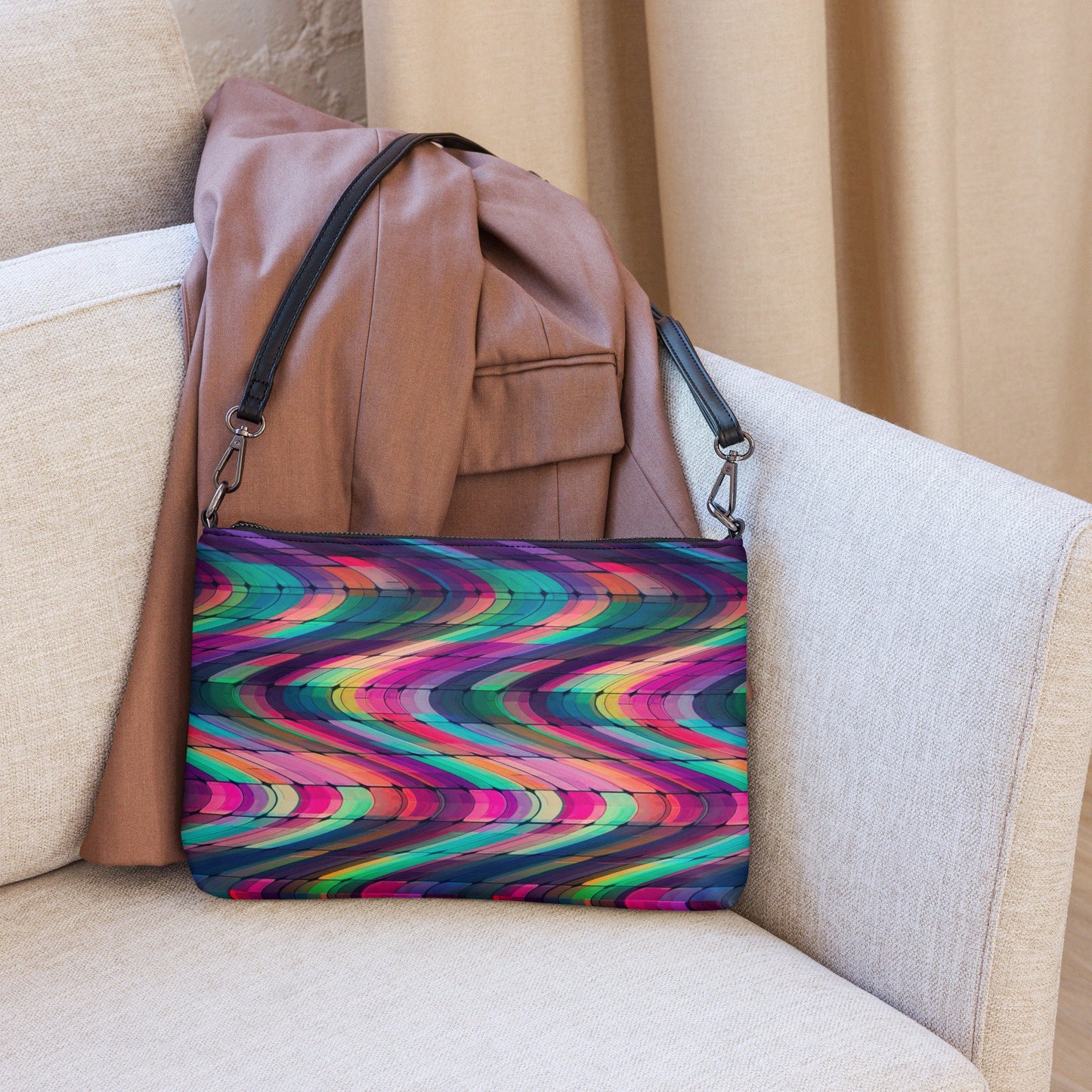 Small Glass Tile Waves Crossbody bag