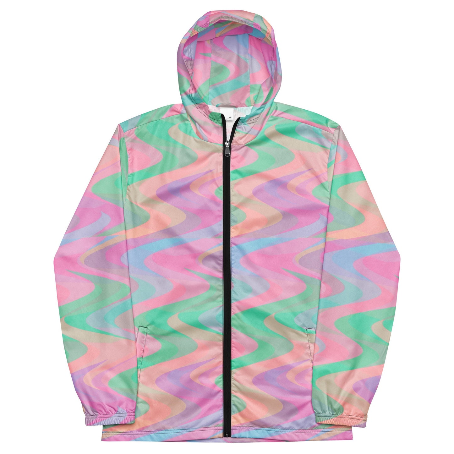 Pastel Tissue Paper Waves Men’s windbreaker