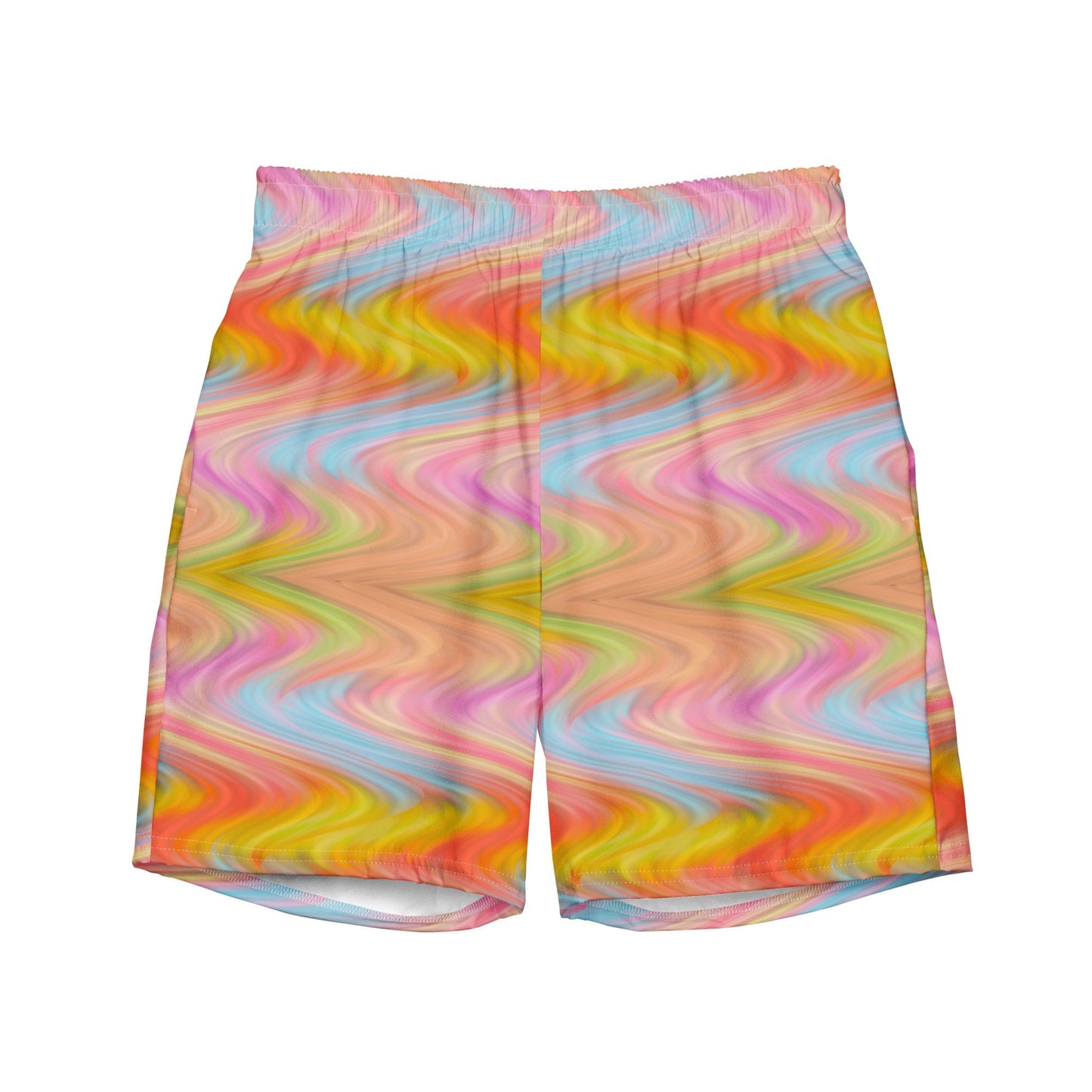 Soft Colorful Waves Men's swim trunks