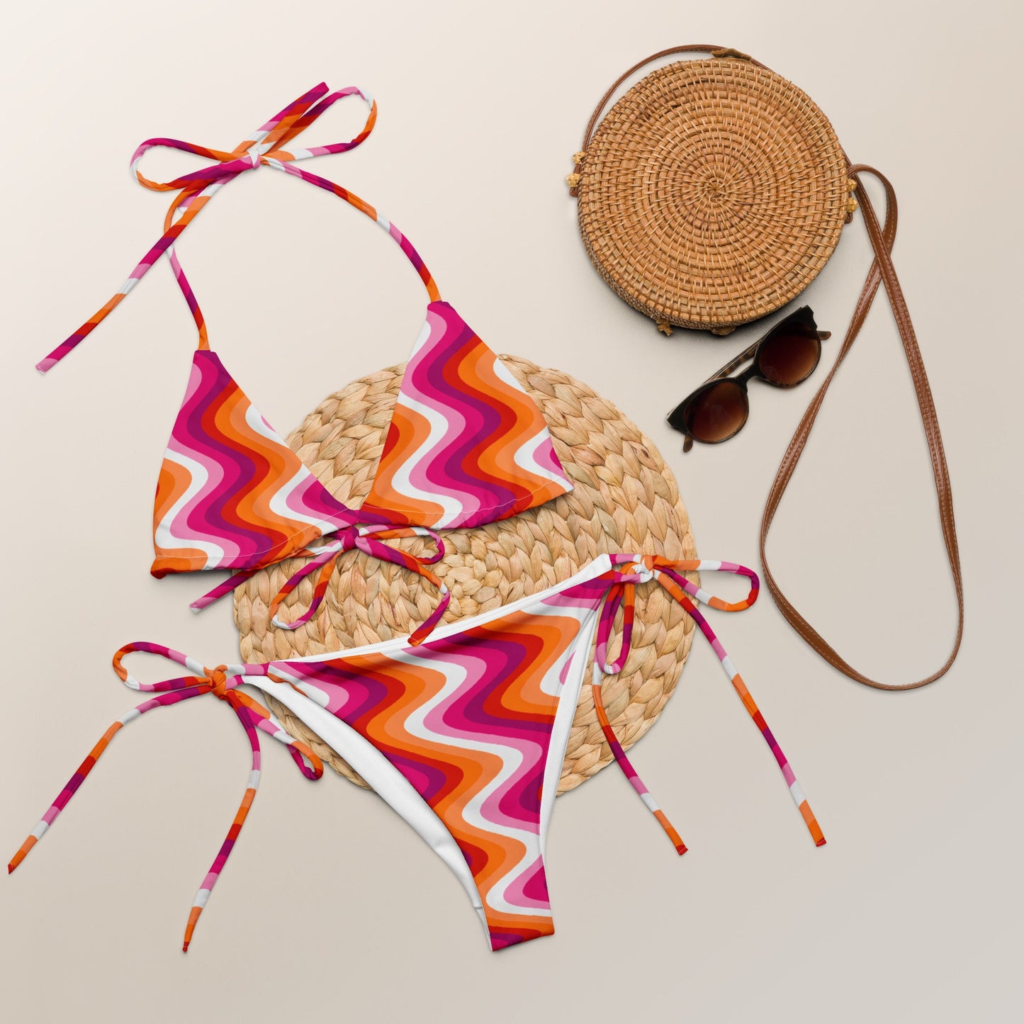Lesbian Pride Flag All-over print recycled string bikini
