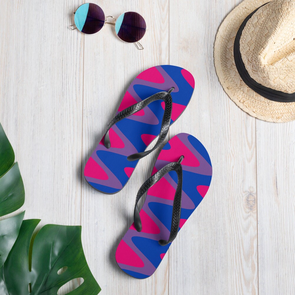 Bisexual Pride Flag Flip-Flops
