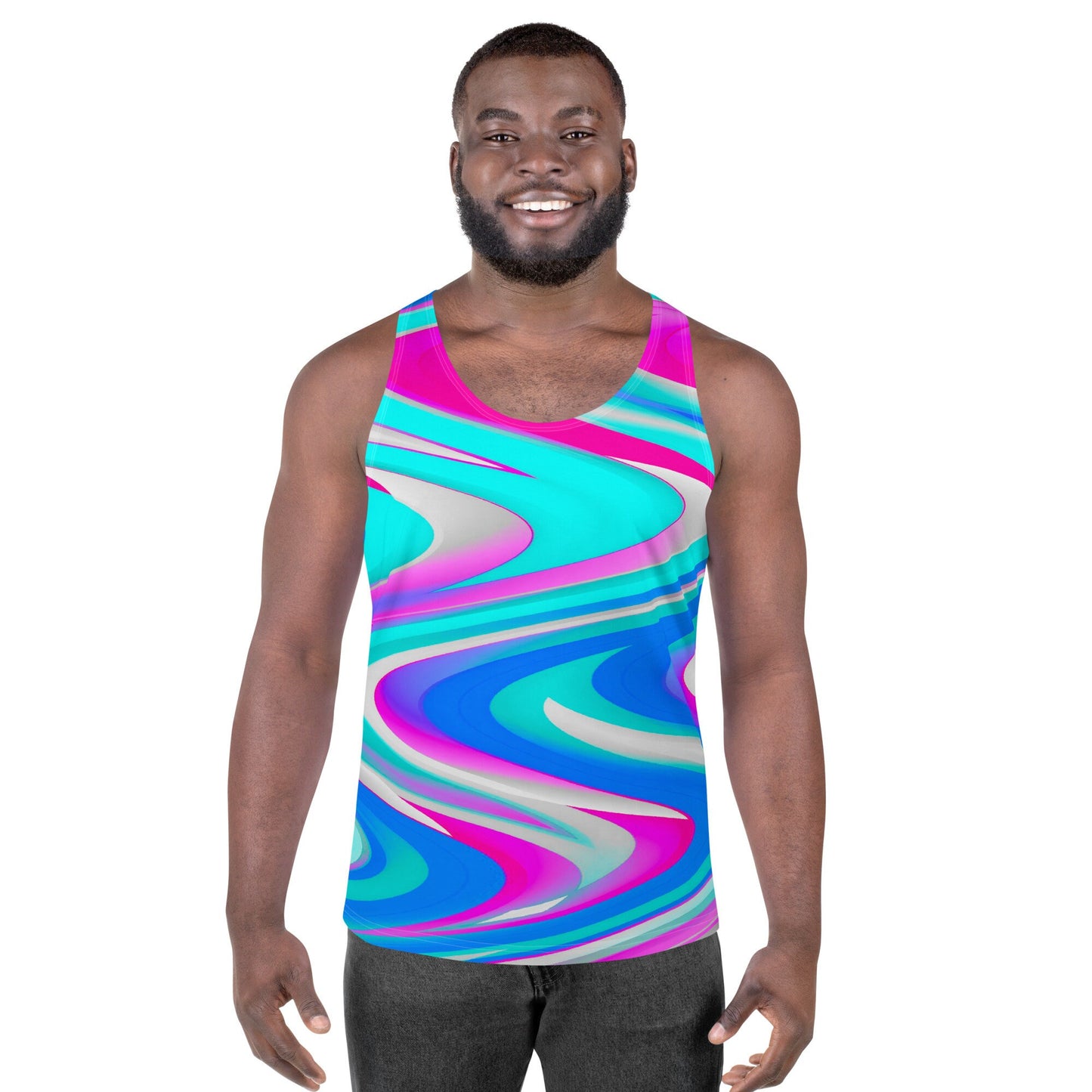 Sharp Electric Waves Unisex Tank Top