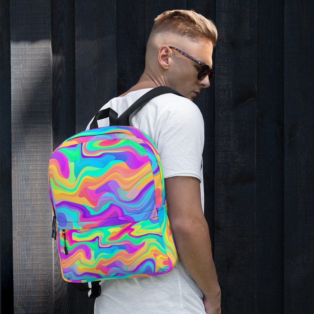 Prismatic Flow Paint Swirls Backpack