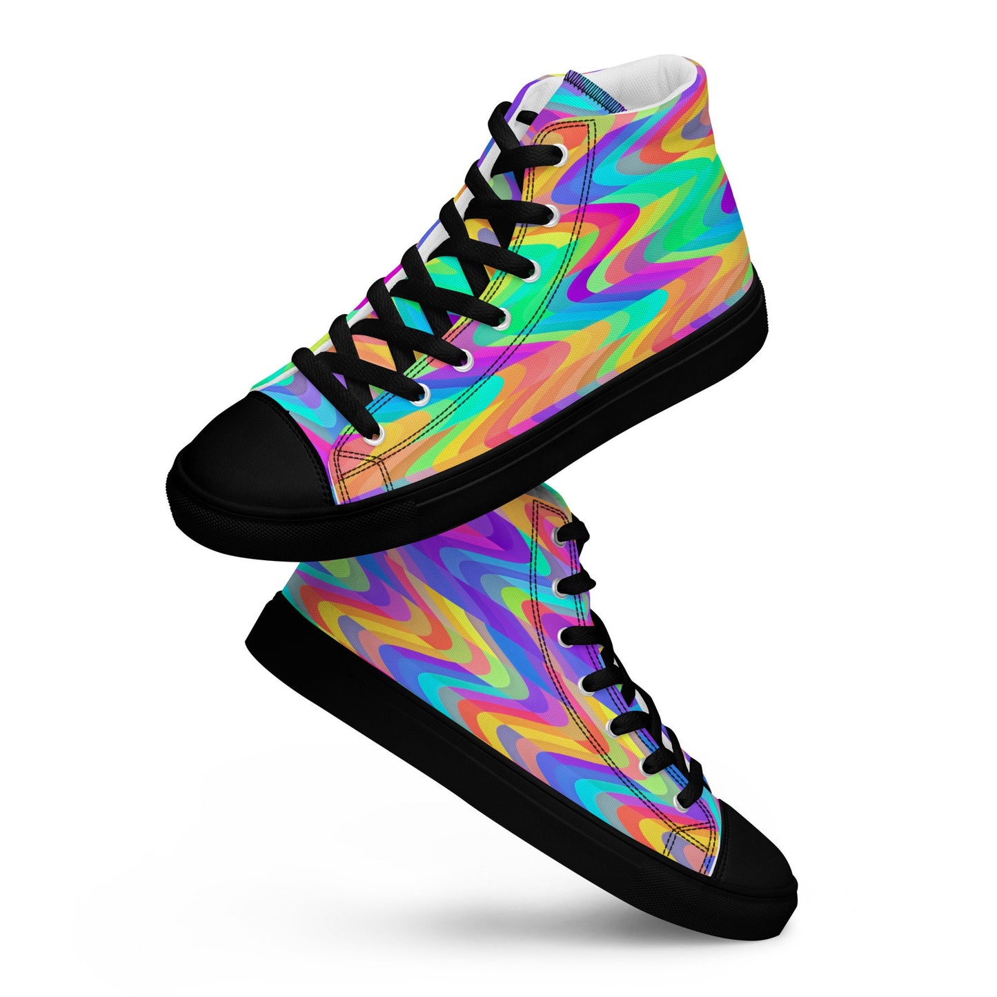 Prismatic Flow Men’s high top canvas shoes