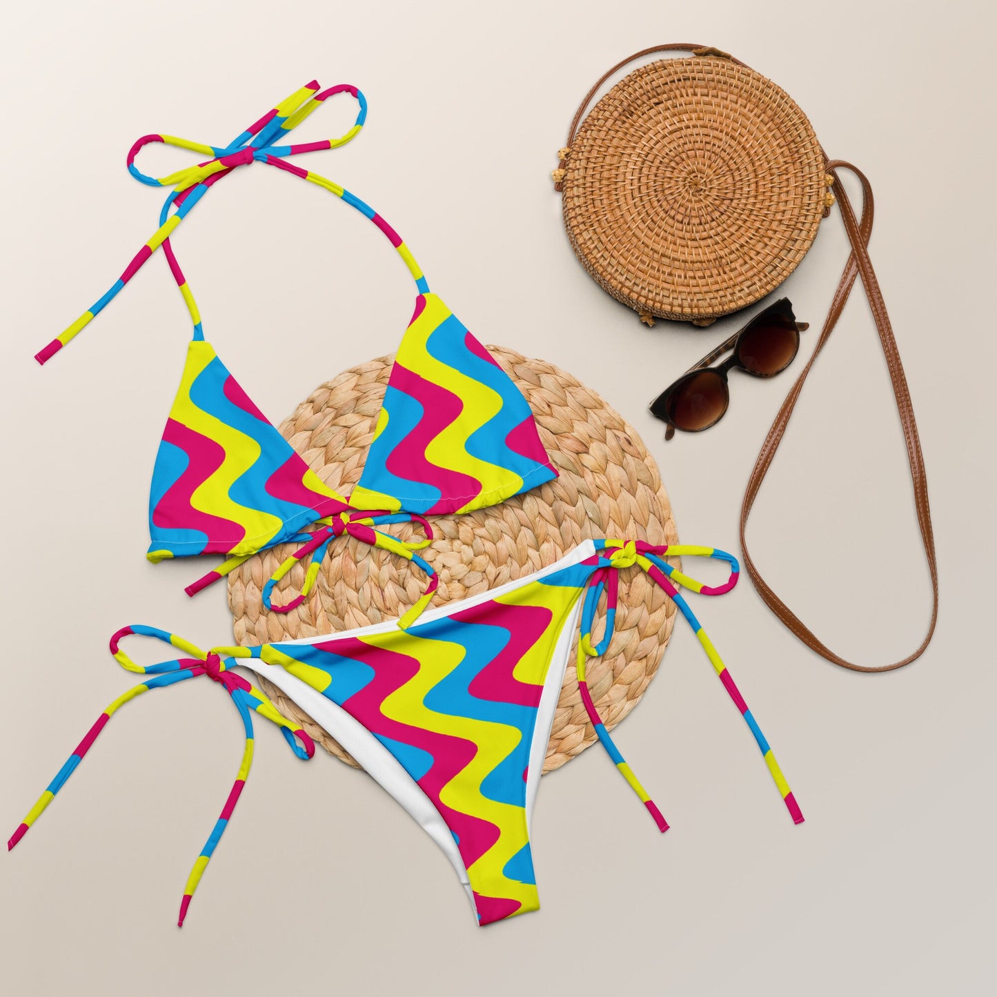 Pansexual Pride Flag All-over print recycled string bikini