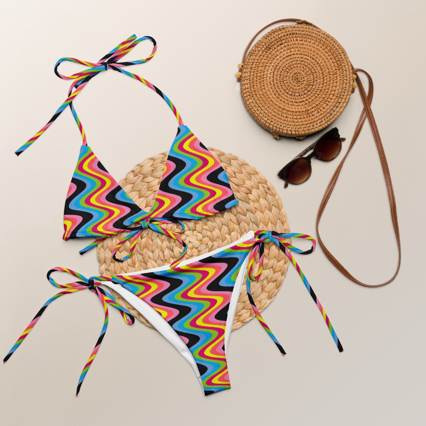 Queer Pride Flag All-over print recycled string bikini