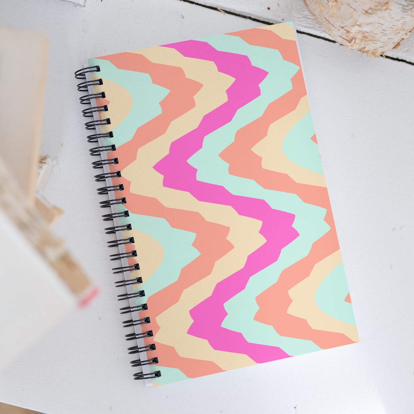 Soft Geometrical Waves Spiral notebook