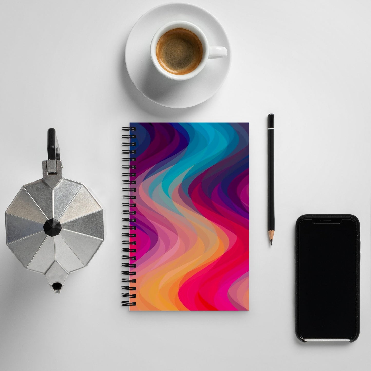 Fire Waves Spiral notebook