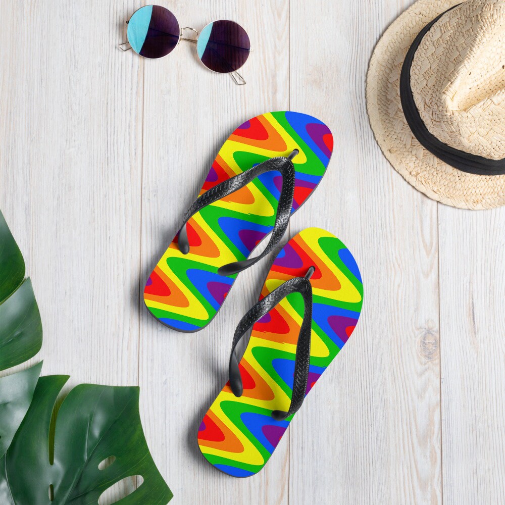 Traditional Simple Pride Flag Flip-Flops