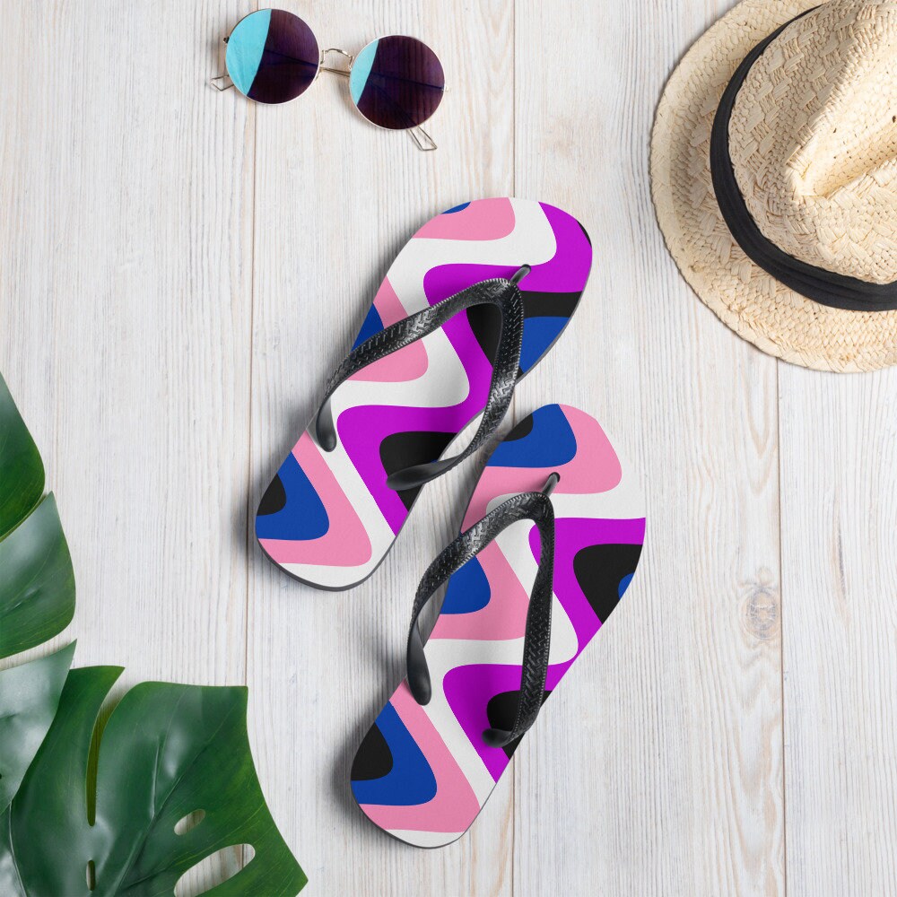 Genderfluid Pride Flag Flip-Flops