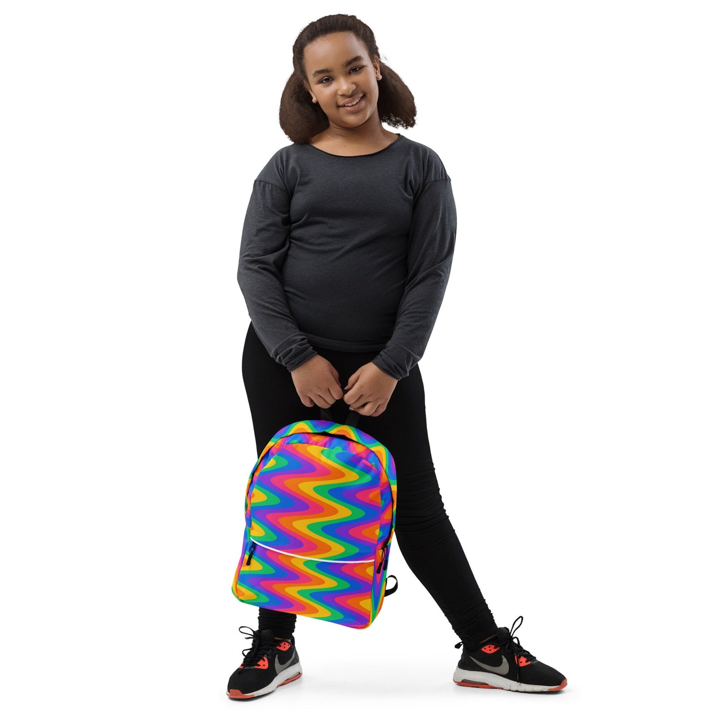 Sort of Neon Rainbow Waves Backpack