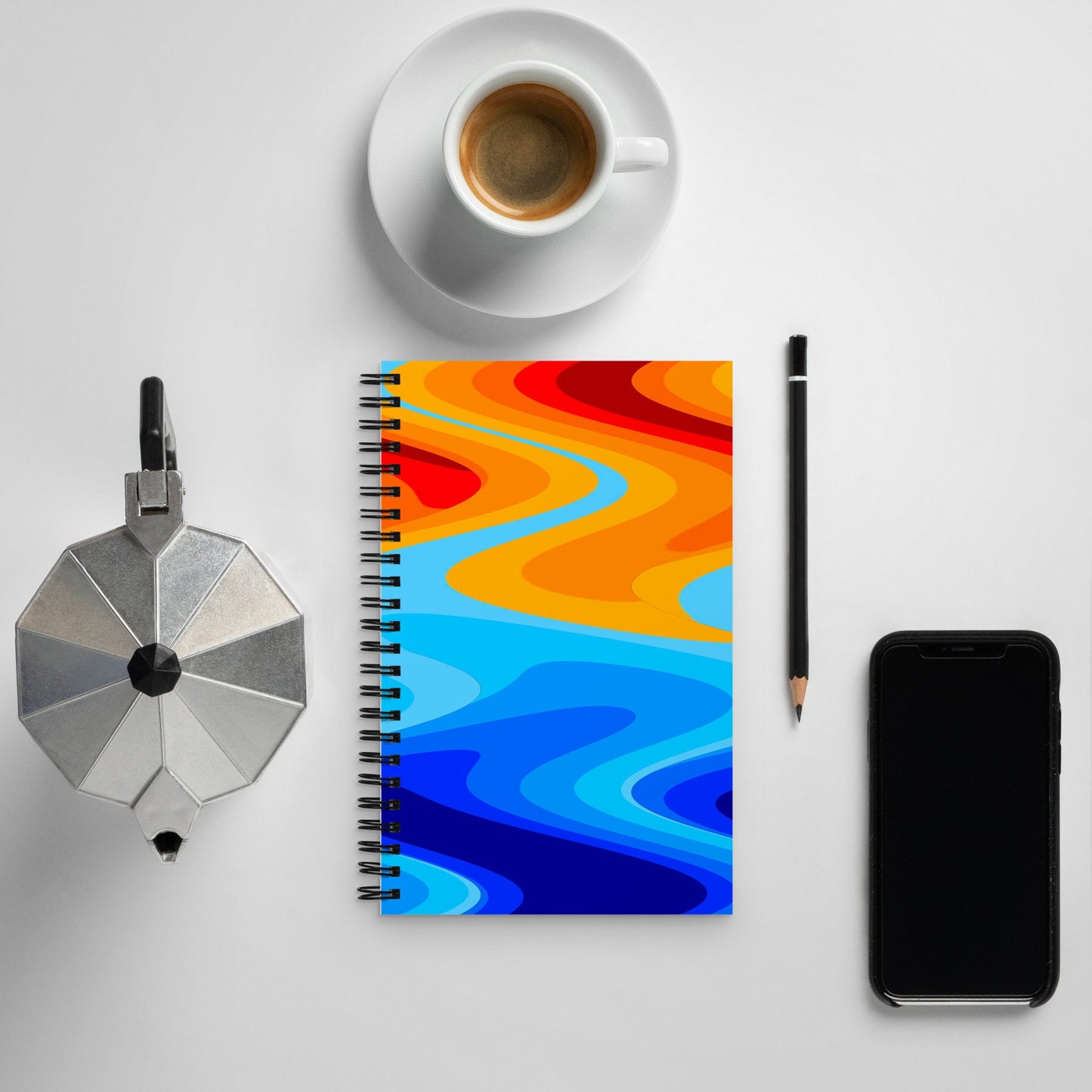 Sun and Ocean Waves Spiral notebook