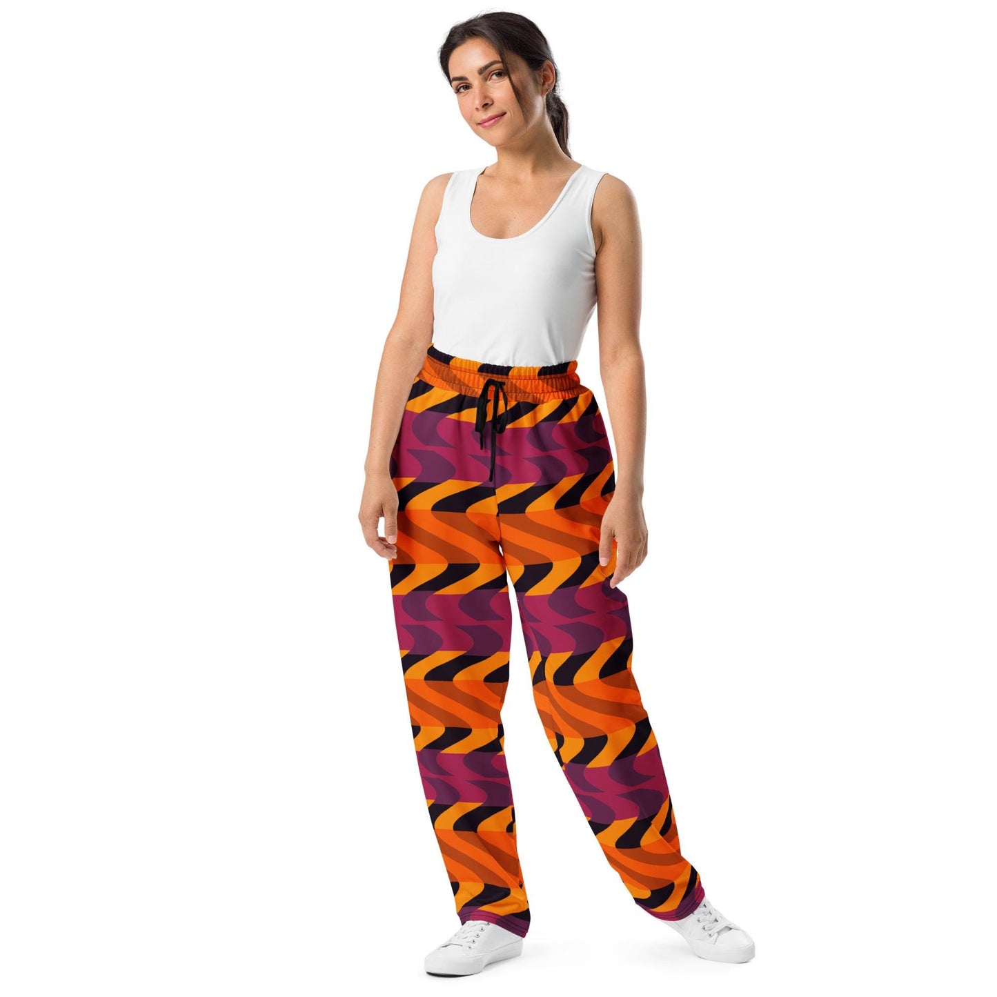 Pumpkin Spice Waves Wide-leg joggers