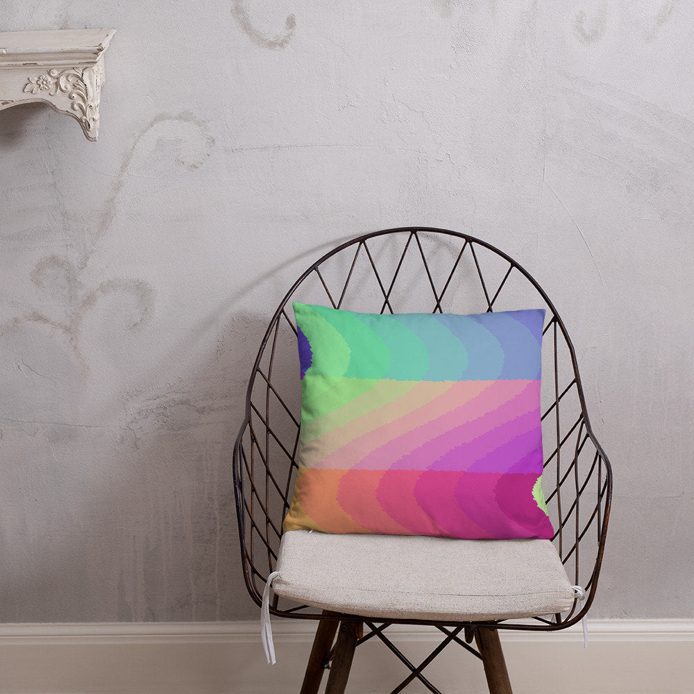 Bright Fuzzy Waves Basic Pillow