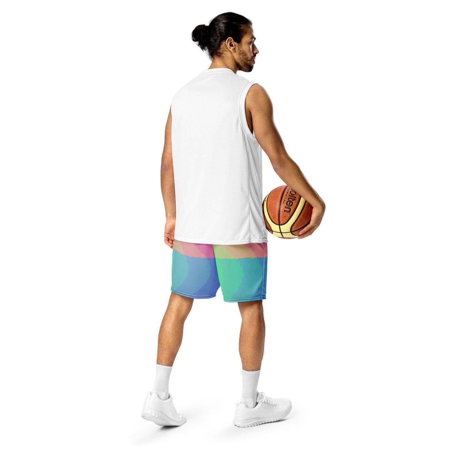 Bright Fuzzy Waves Unisex mesh shorts