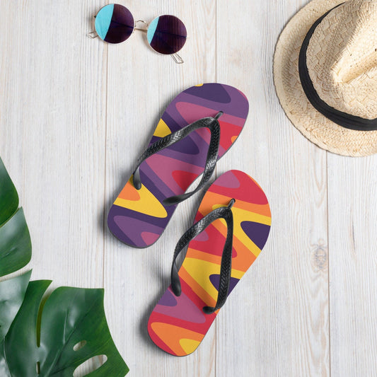 Desert Sunset Waves Flip-Flops