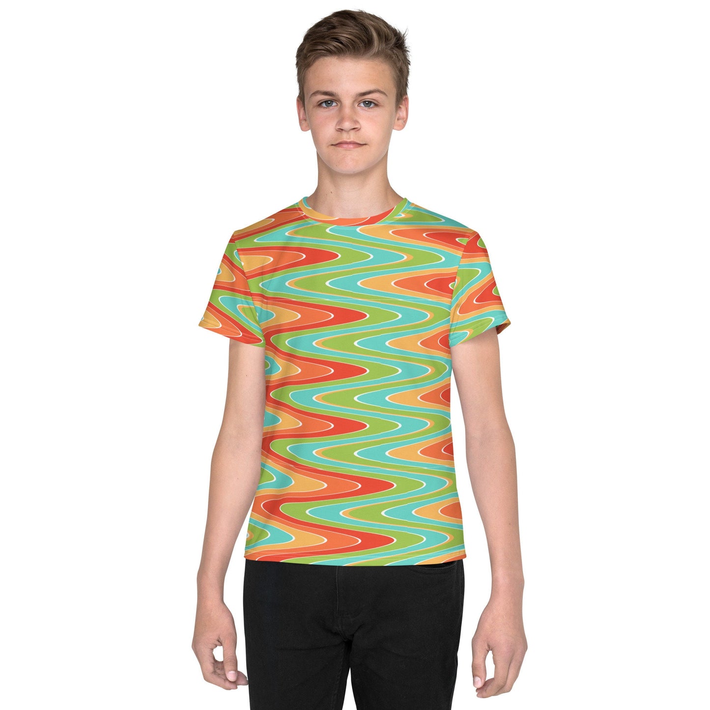 Tropical Current Waves Youth crew neck t-shirt