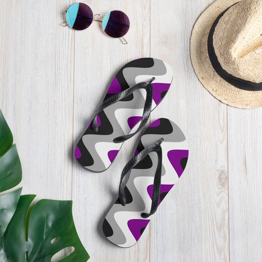 Asexual Pride Flag Flip-Flops