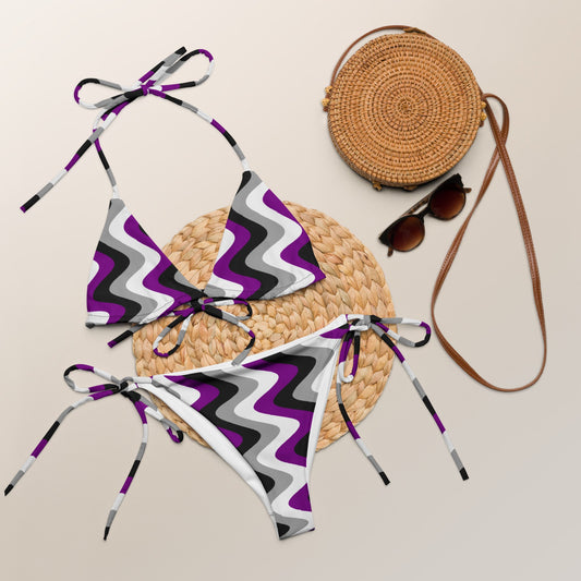 Asexual Pride Flag All-over print recycled string bikini