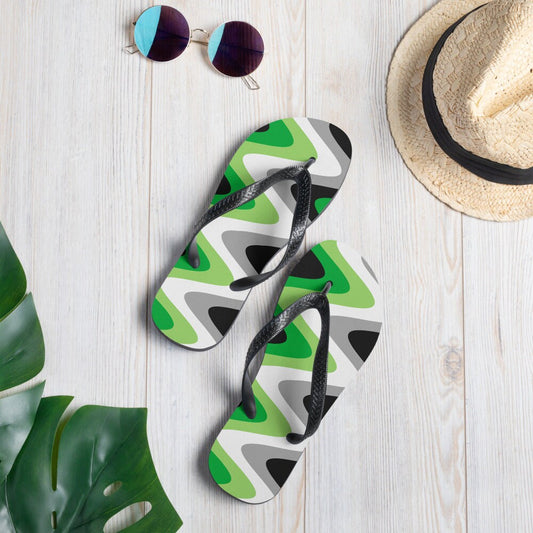 Aromantic Pride Flag Flip-Flops