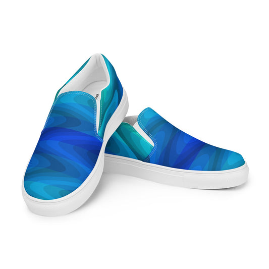 Deep Ocean Waves Women’s slip-on canvas shoes